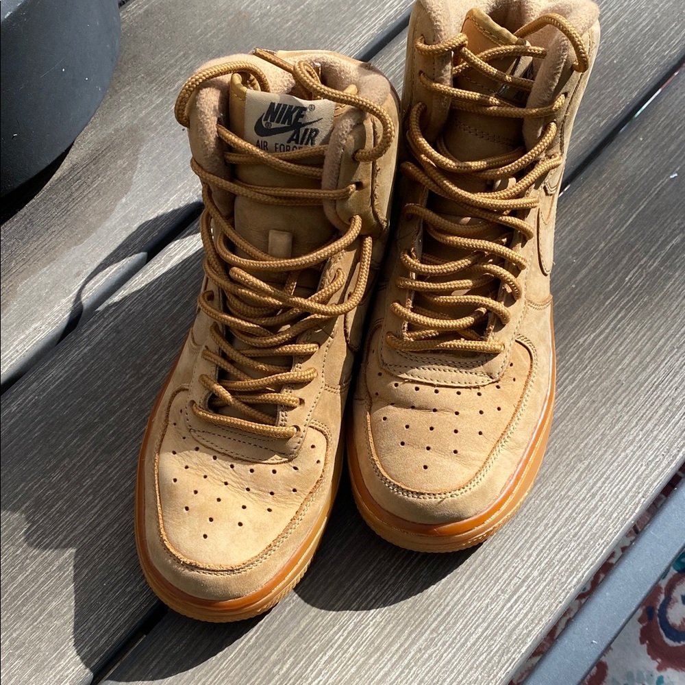 Nike Air Force 1 Kids  Tan High-Top Sneakers Size 5.5 Y